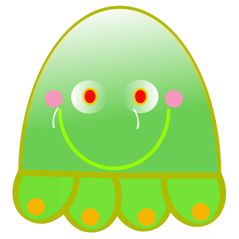 Green Cartoon Jellyfish clipart preview