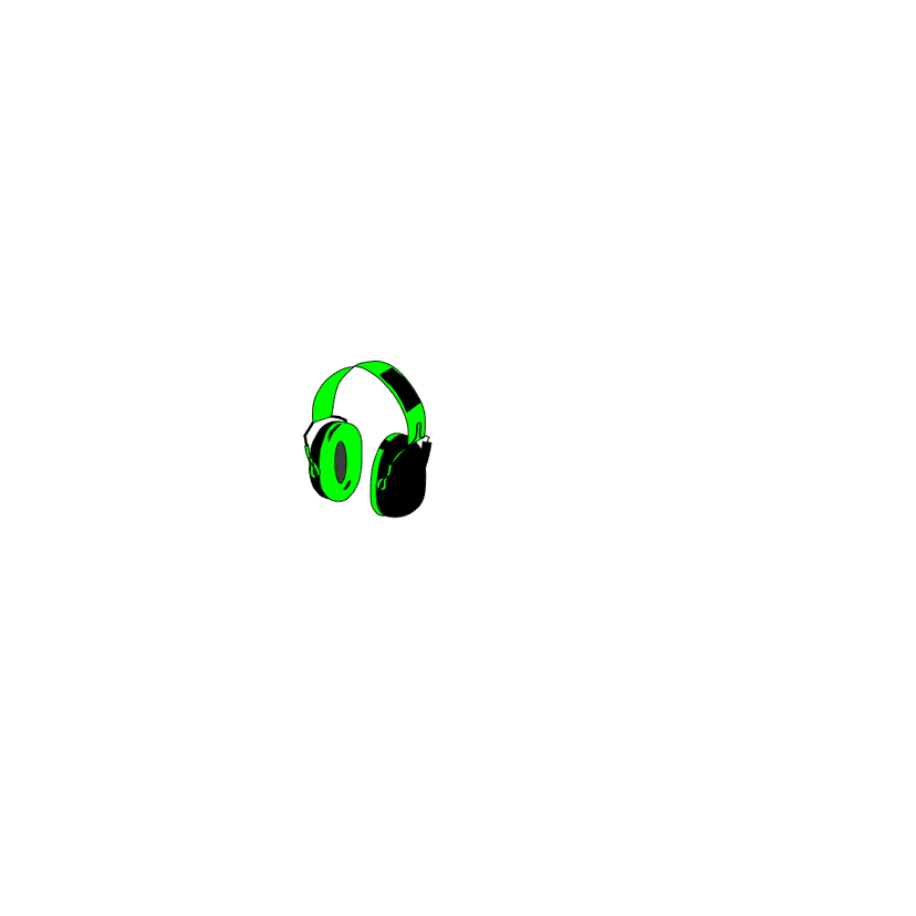 Green gaming headset clipart preview