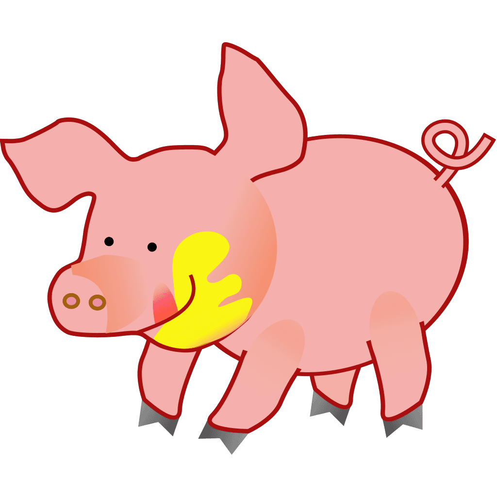 Happy Pig Drawing  clipart preview