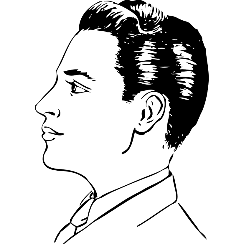 Man Haircut Side Silhouette clipart preview