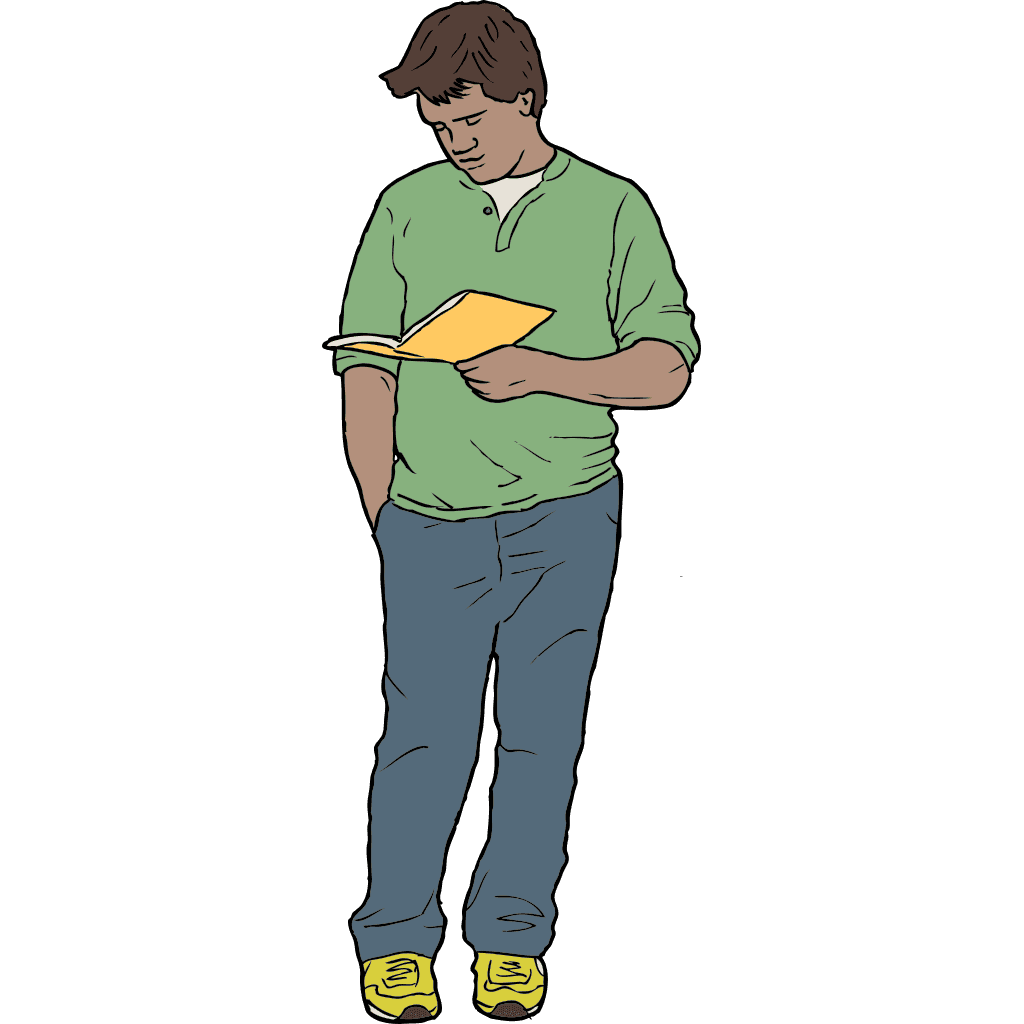 Man Reading with Glasses clipart preview