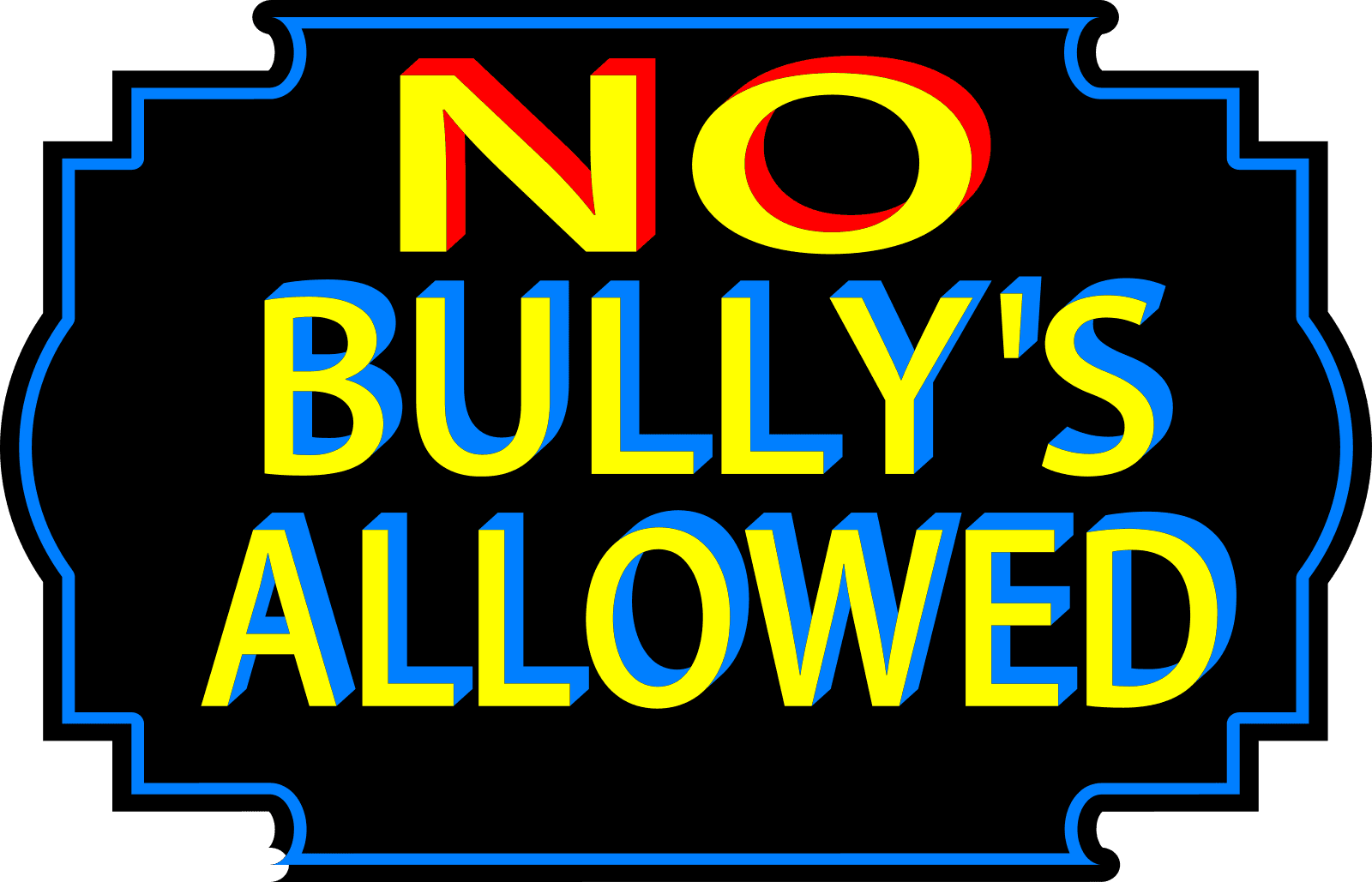 No Bullies Allowed Text Sign clipart preview