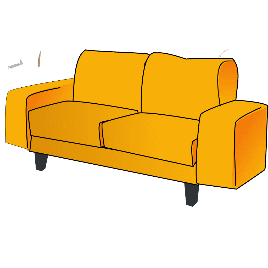 Orange Couch Drawing  clipart preview