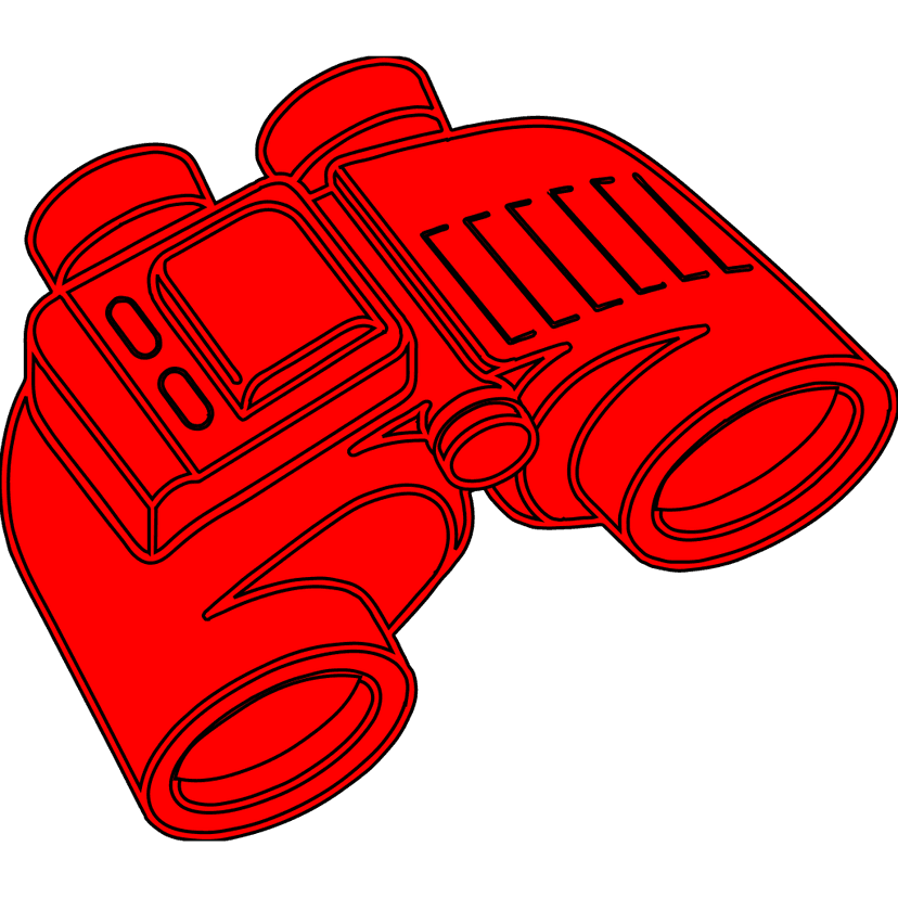 Red Binoculars Symbol Transparent clipart preview