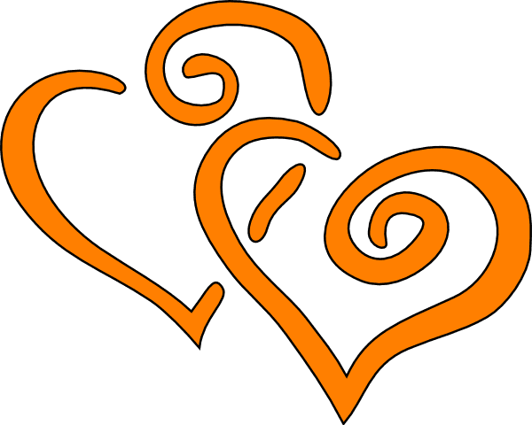 Curly Hearts Orange clipart preview