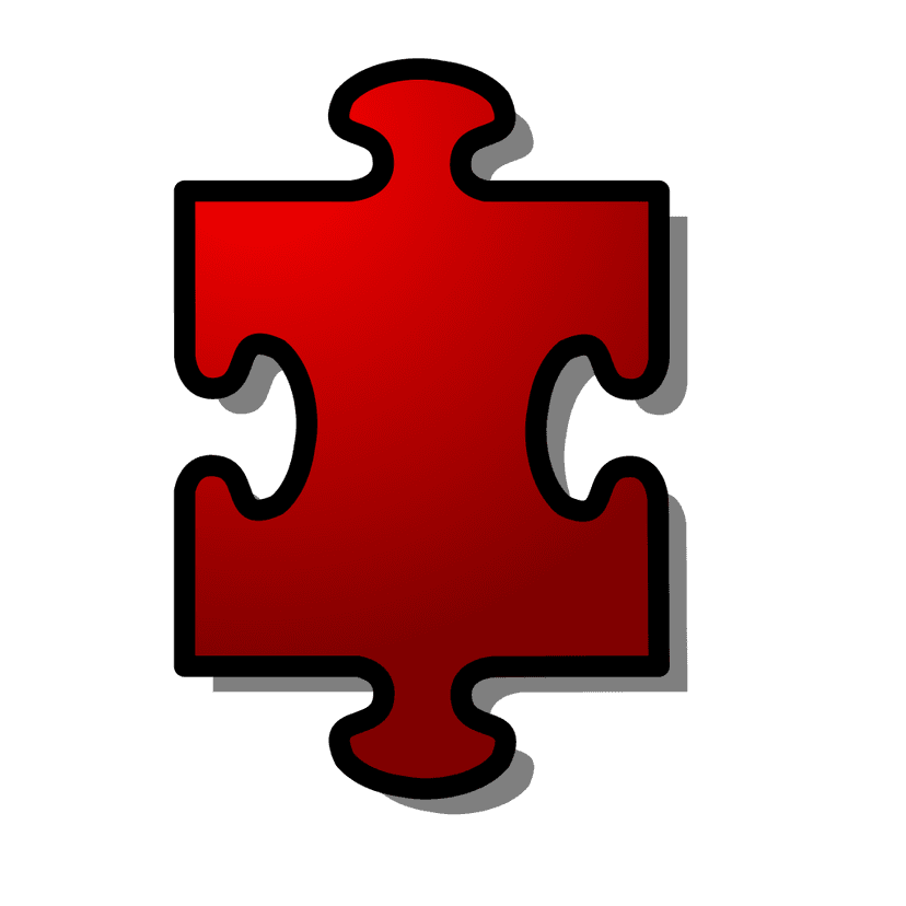 Red Jigsaw Puzzle Piece clipart preview