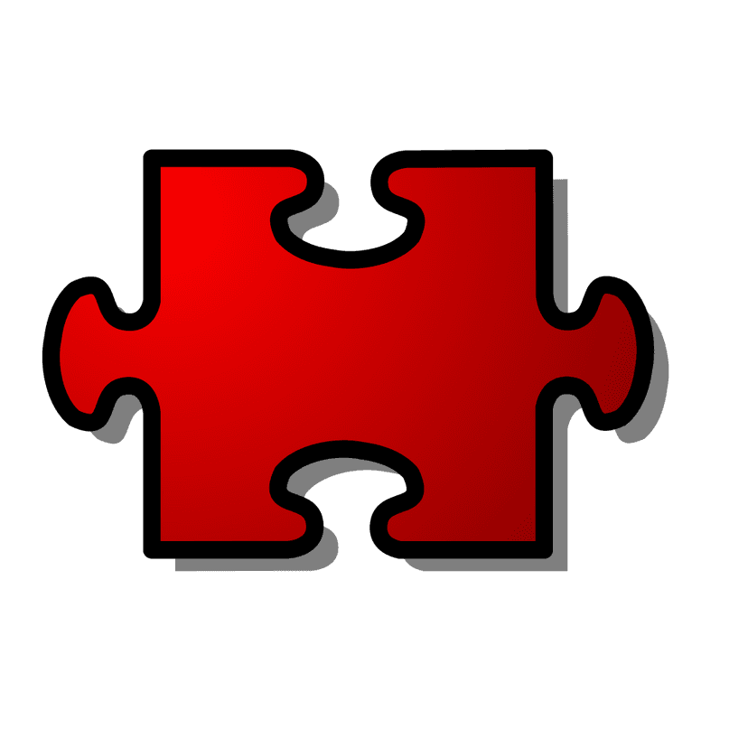 Red Jigsaw Puzzle Piece clipart preview