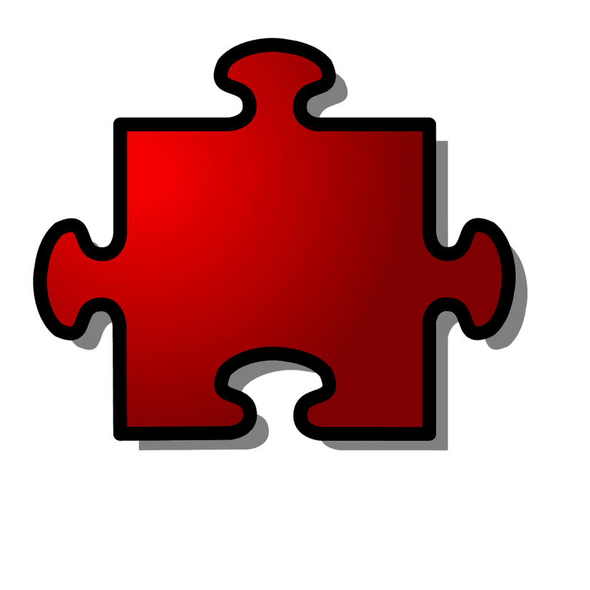 Red Jigsaw Puzzle Piece clipart preview