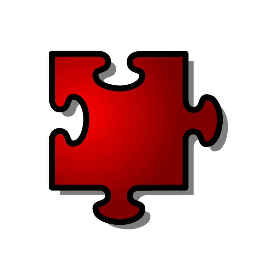 Red Jigsaw Puzzle Piece clipart preview