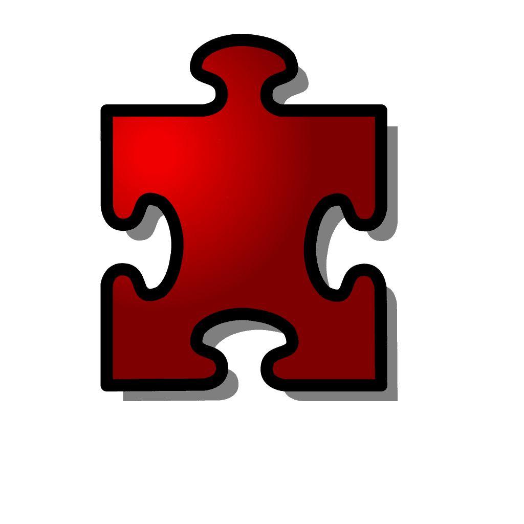 Red Jigsaw Puzzle Piece clipart preview