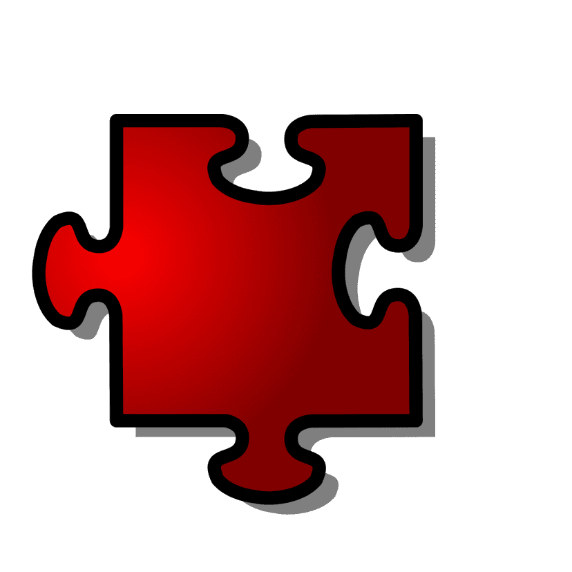 Red Jigsaw Puzzle Piece clipart preview