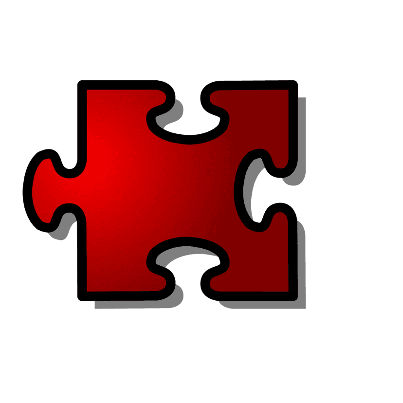 Red Jigsaw Puzzle Piece clipart preview