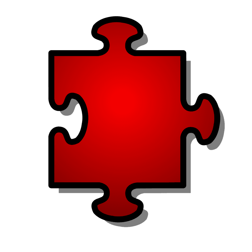 Red Jigsaw Puzzle Piece clipart preview