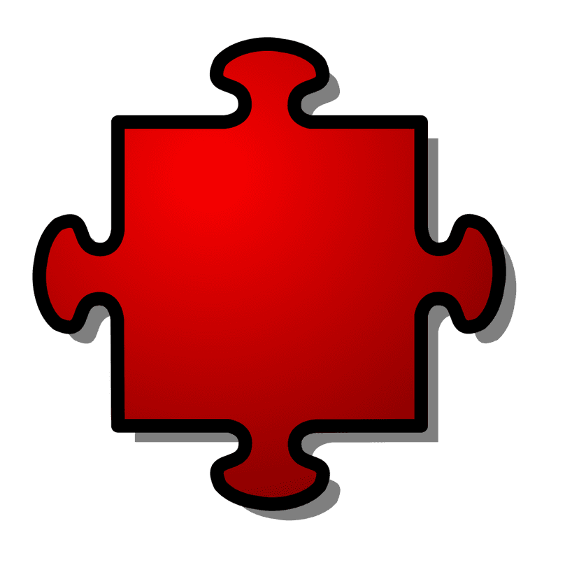 Red Jigsaw Puzzle Piece clipart preview