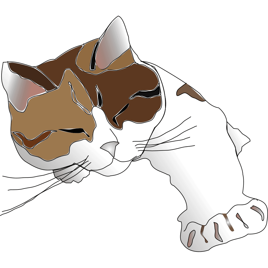 Sleepy Cat Drawing  clipart preview