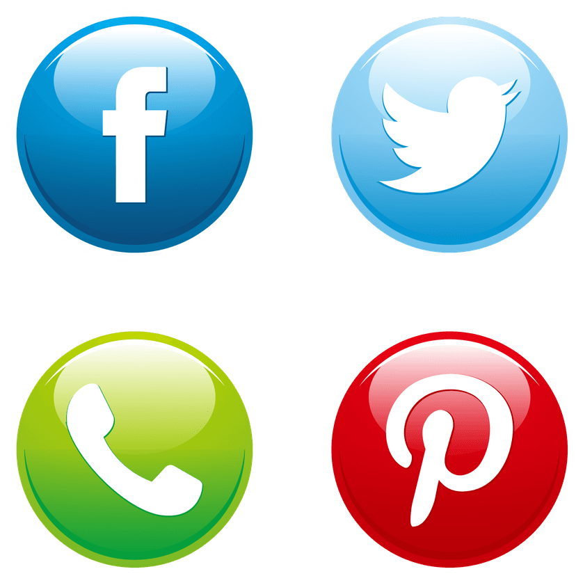 Social Media Facebook Twitter Pinterest clipart preview