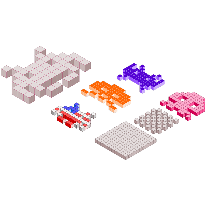 Space Invaders 3d Blocks Clipart clipart preview