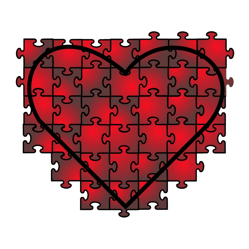 Wood Puzzle Heart clipart preview