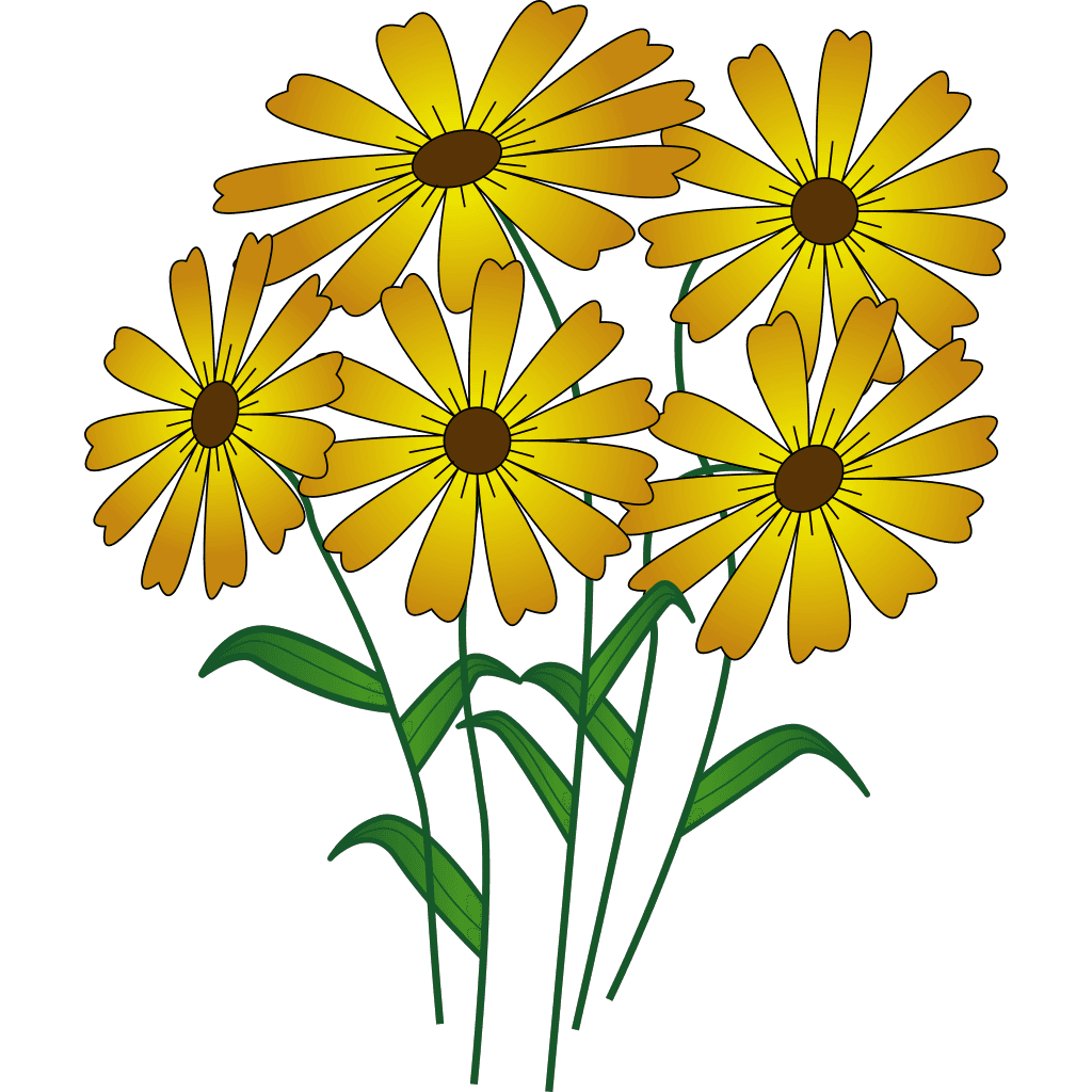 Yellow flowers drawing clipart preview