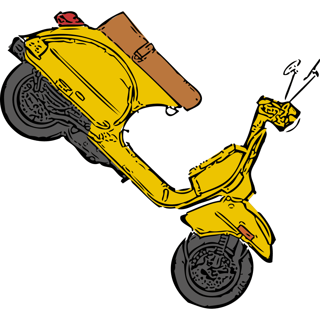 Yellow Motorcycle Drawing  clipart preview