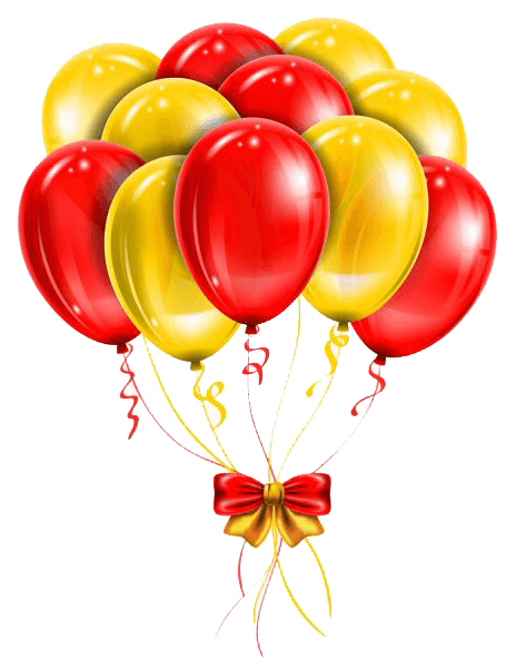 Yellow Red Balloons PNG clipart preview