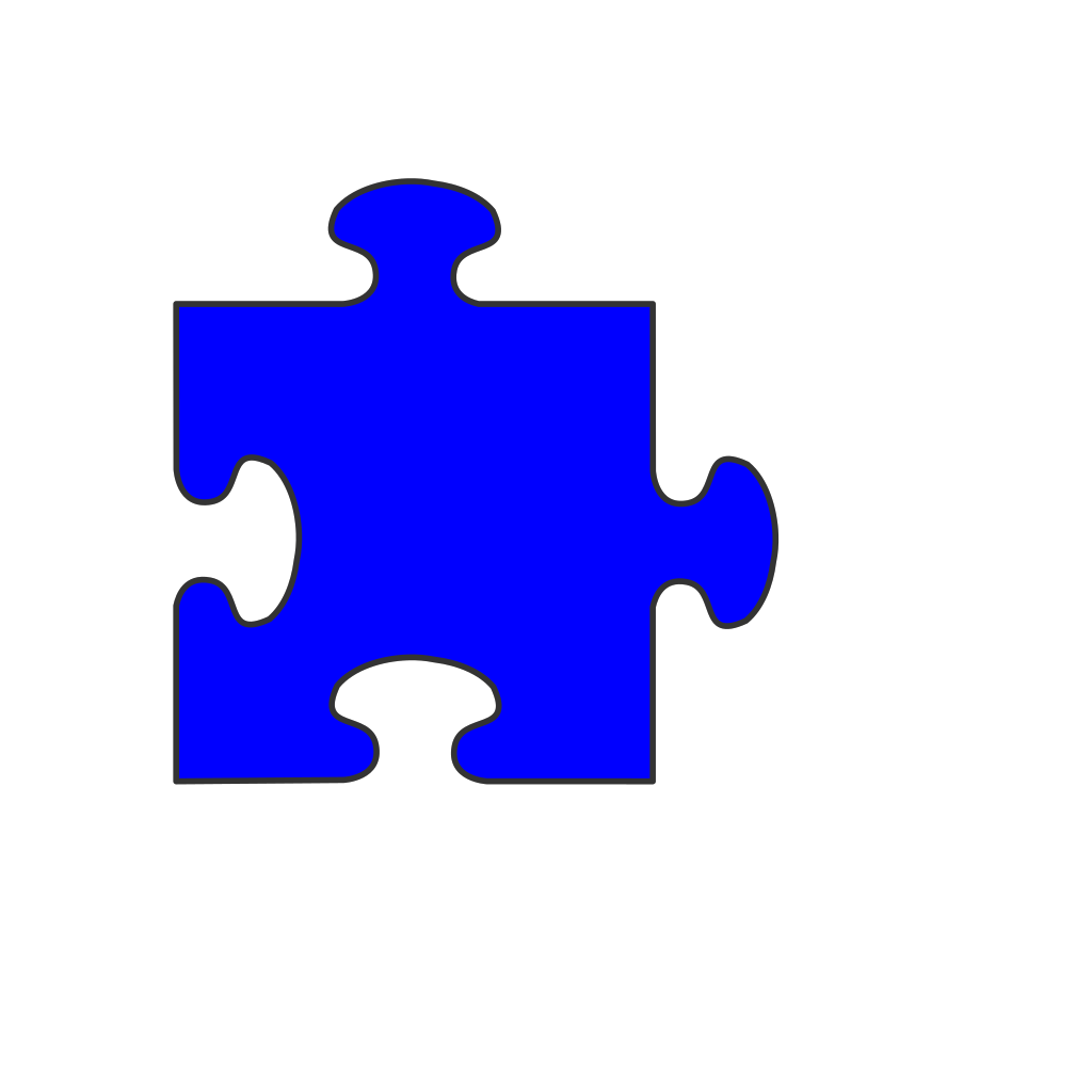 Download Blue Border Puzzle Piece Top-blue Fill SVG Clip arts ...