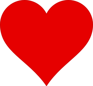 Red Heart With Blank Blue Ribbon PNG Clip art