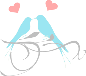 Birds On A Branch Blue And Pink PNG Clip art