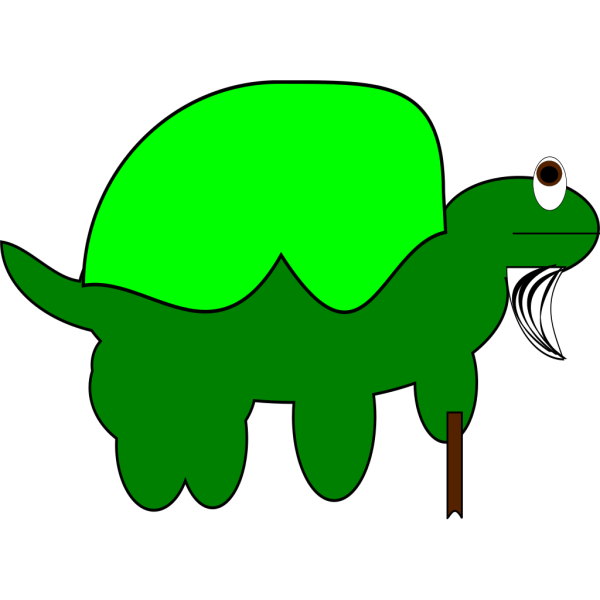 Old Tortoise With Stick PNG Clip art