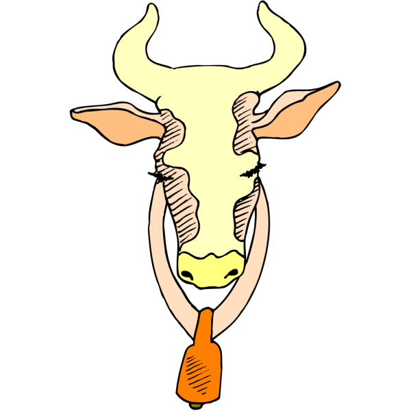 Cow Head With Closed Eyes PNG Clip art