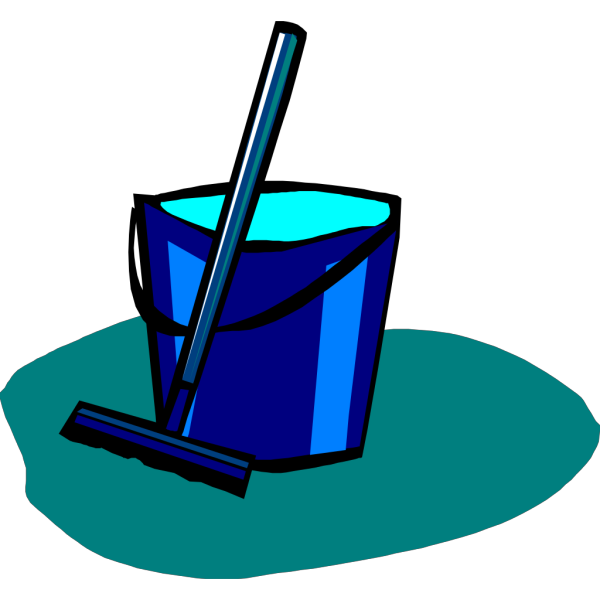 Mop And Bucket Blue PNG Clip art