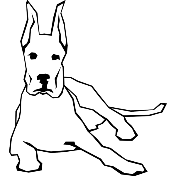 Simple Resting Dog Drawing PNG Clip art