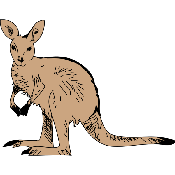 Simple Brown Kangaroo PNG Clip art