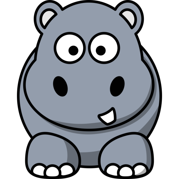 Simple Cartoon Hippo PNG Clip art