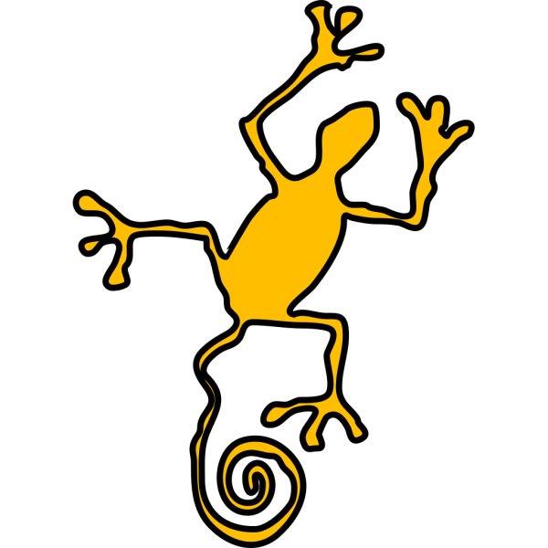 Yellow Reptile Silhouette PNG Clip art
