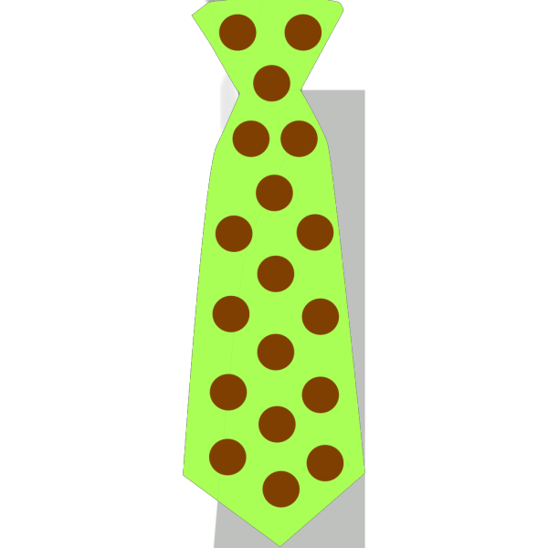 Green Tie With Brown Polka Dots PNG Clip art