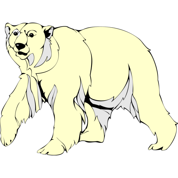 Furry Walking Polar Bear PNG Clip art