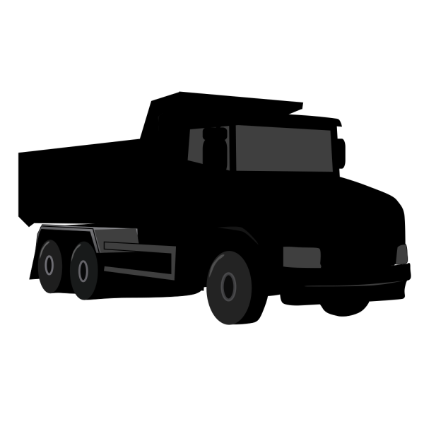 Black Gray Dump Truck 3 PNG Clip art