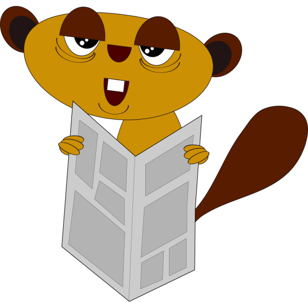 Beaver Reading The Paper PNG Clip art