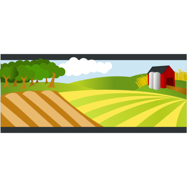 Landscape With Red Farm PNG Clip art