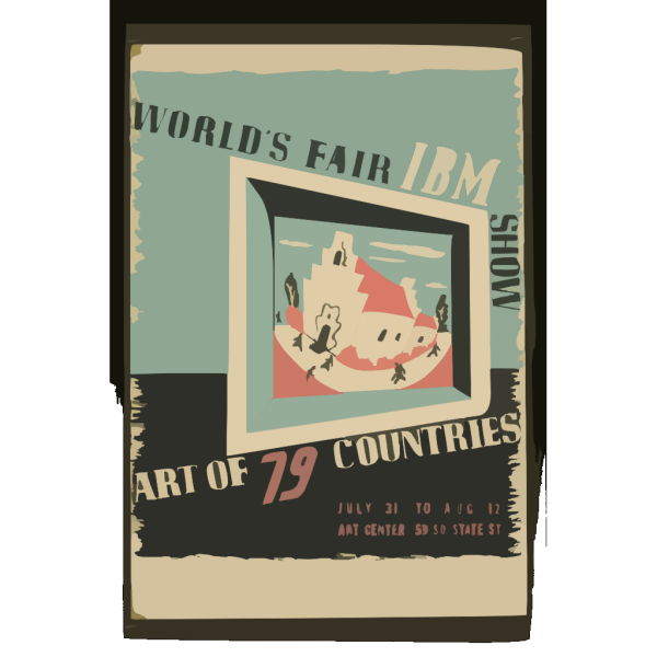 World S Fair Ibm Show Art Of 79 Countries. PNG Clip art