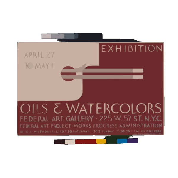 Exhibition - Oils & Watercolors, Federal Art Gallery Federal Art Project, Works Progress Administration. PNG Clip art
