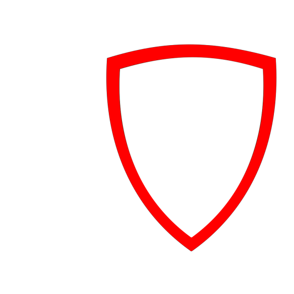 Shield, Wht W Red Border PNG Clip art