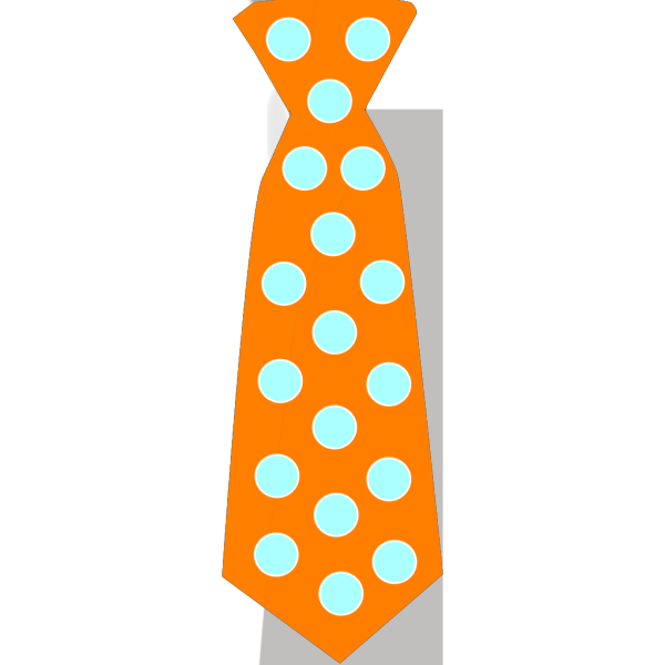 Orange Tie With Blue Polka Dots PNG Clip art