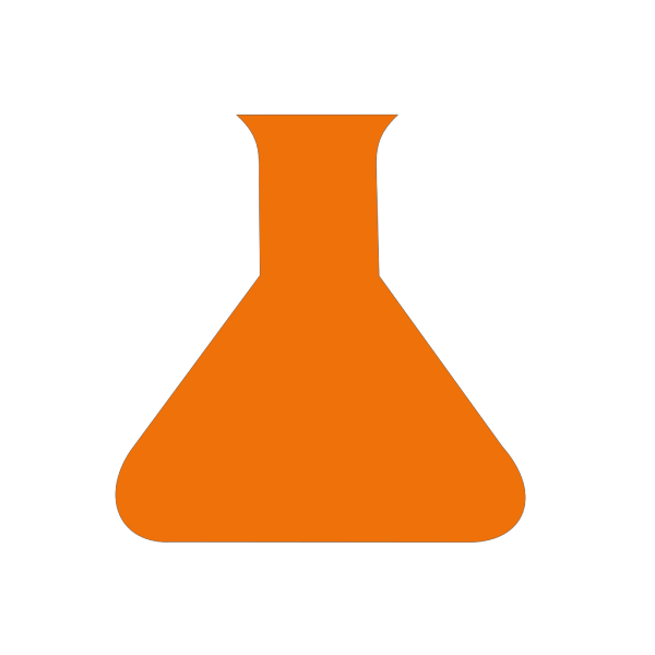 Orange Science Flask PNG Clip art