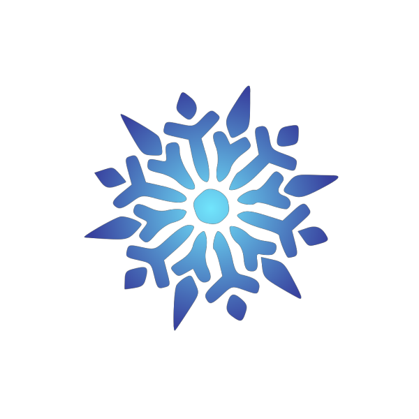Snowflake Blue Radiant No Trim PNG Clip art