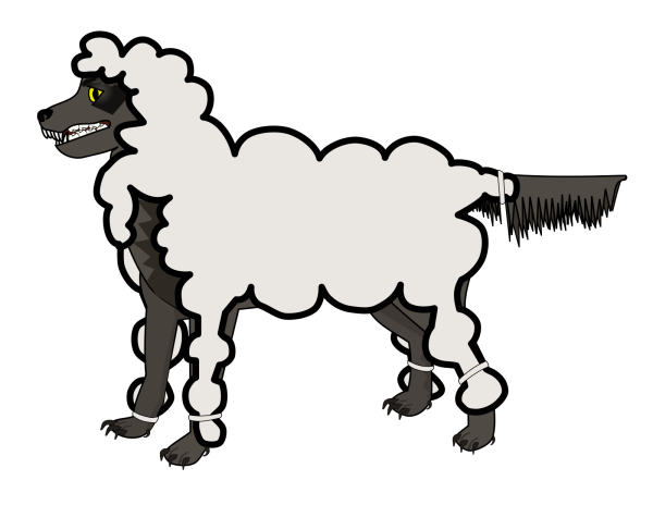 Sheep 2 Toned Blues Looking Up To Left PNG Clip art