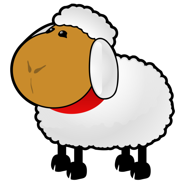 Sheep Red Purple Blue Toned Looking Straight PNG Clip art