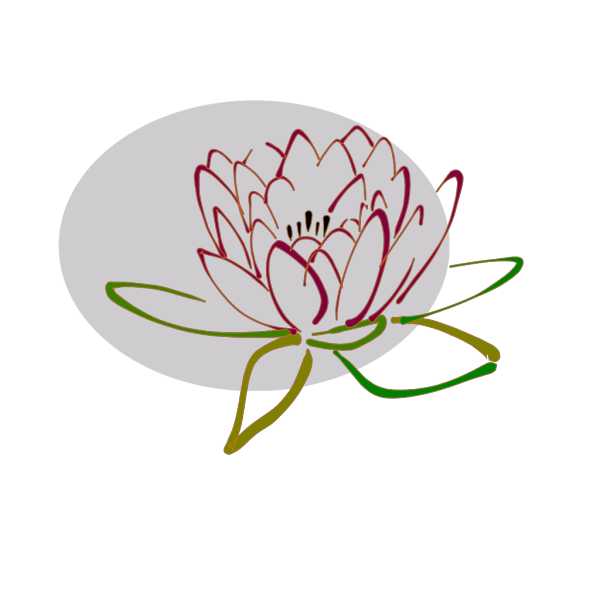 Blue Lotus Blk Outline Hi PNG Clip art