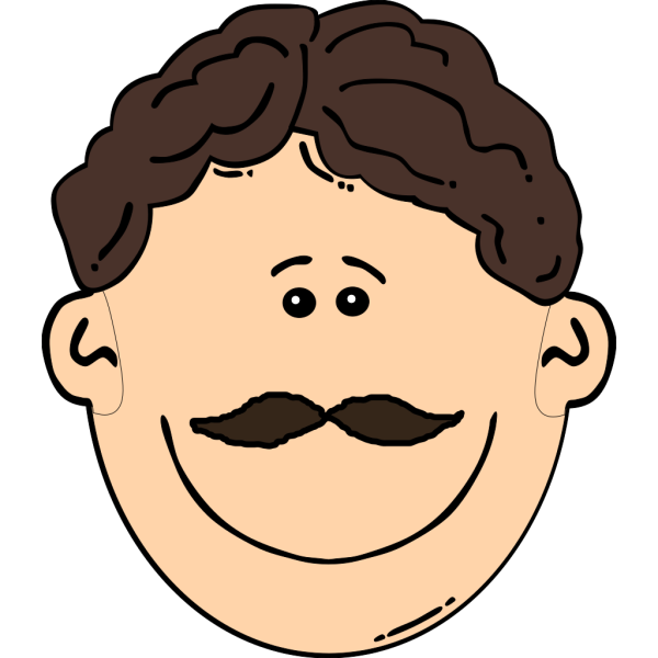 Smiling Brown Hair Man With Mustache PNG Clip art